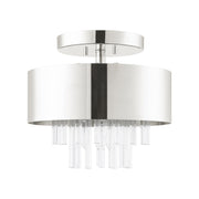 Orenburg 3-Light Semi-Flush Mount in Polished Nickel