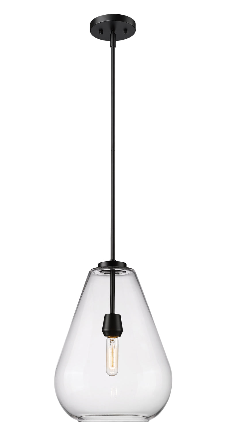 Ayra 1 Light 12" Pendant in Matte Black