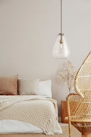 Ayra 1 Light 12" Pendant in Olde Brass in a room setting