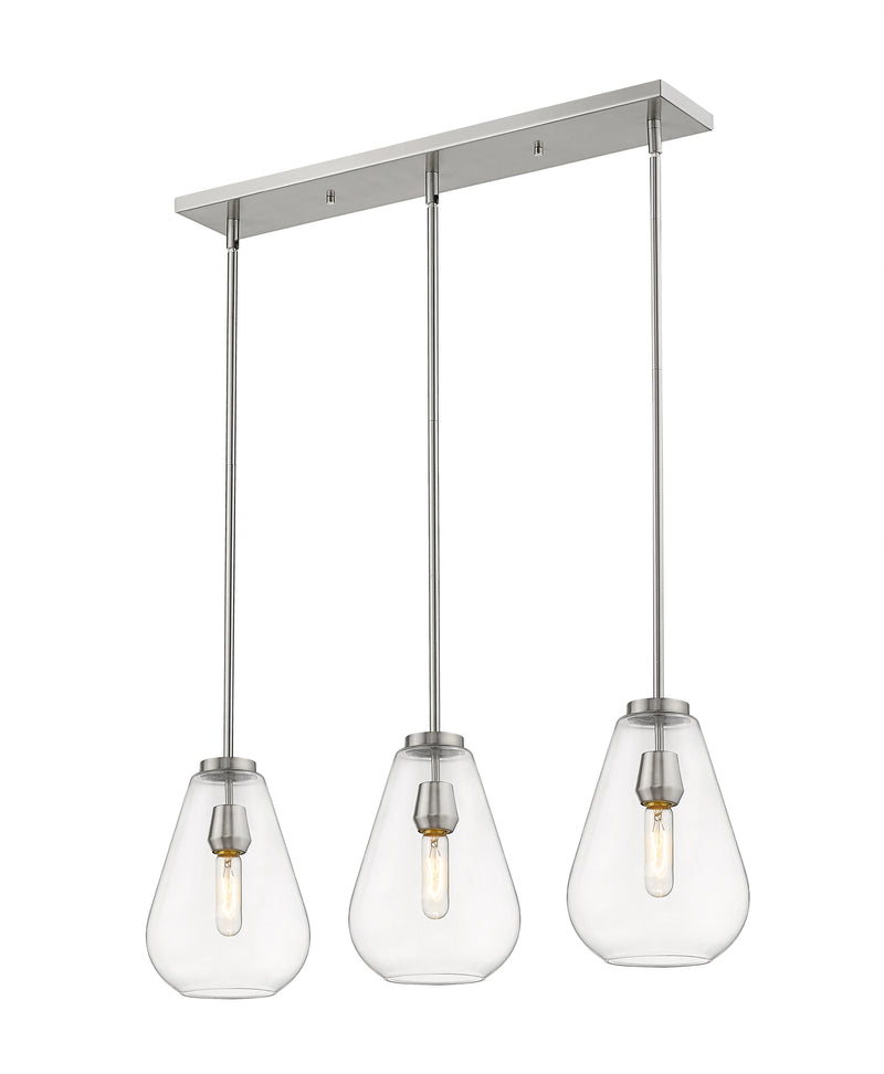 Ayra 3 Light 36" Linear Pendant in Brushed Nickel