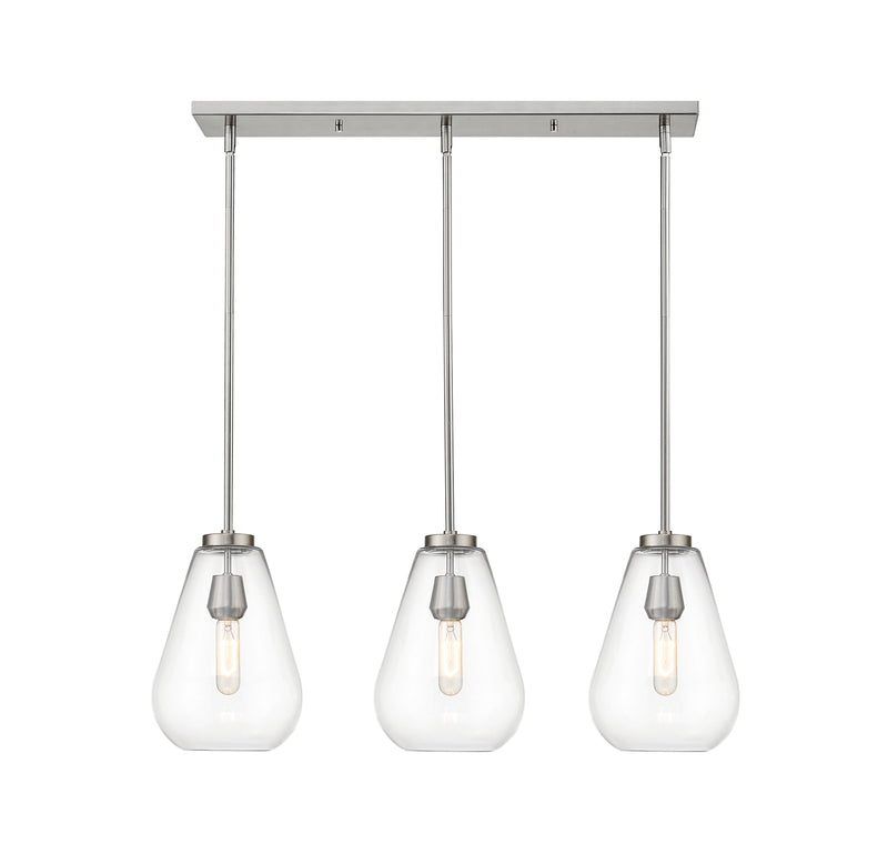 Ayra 3 Light 36" Linear Pendant in Brushed Nickel