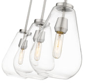 Ayra 3 Light 36" Linear Pendant in Brushed Nickel