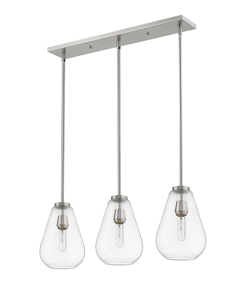 Ayra 3 Light 36" Linear Pendant in Brushed Nickel