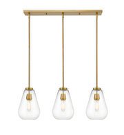 Ayra 3 Light 36" Linear Pendant in Olde Brass