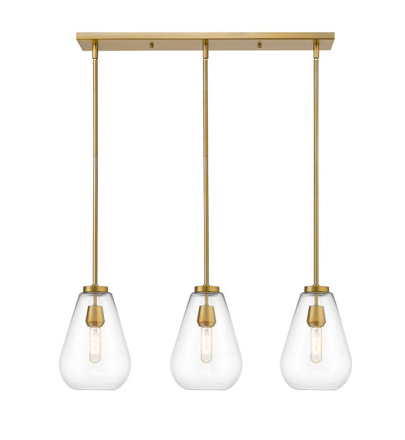 Ayra 3 Light 36" Linear Pendant in Olde Brass