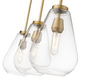 Ayra 3 Light 36" Linear Pendant in Olde Brass
