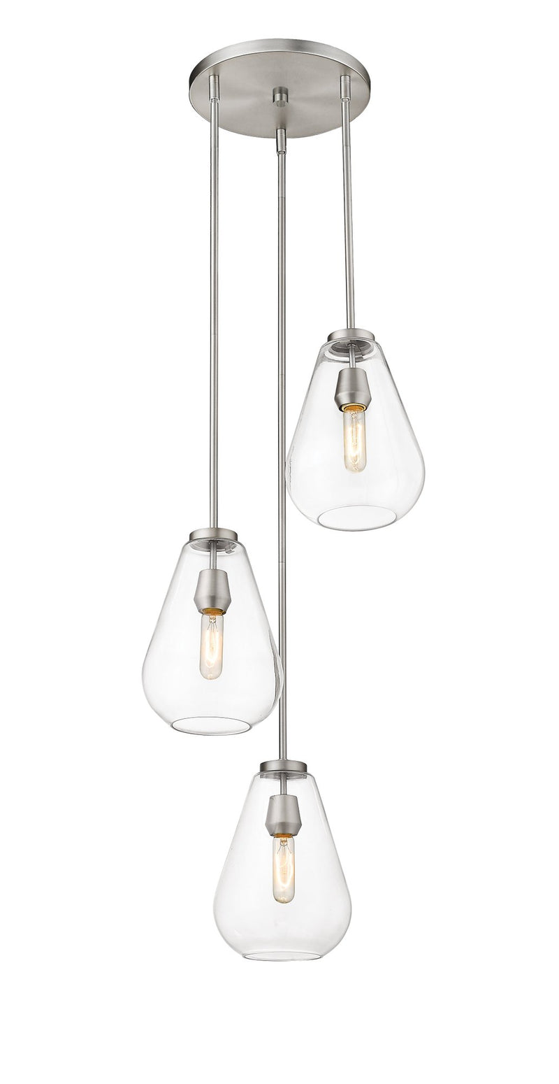 Ayra 3 Light 18" Pendant in Brushed Nickel