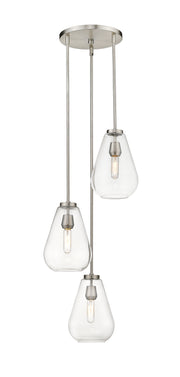 Ayra 3 Light 18" Pendant in Brushed Nickel