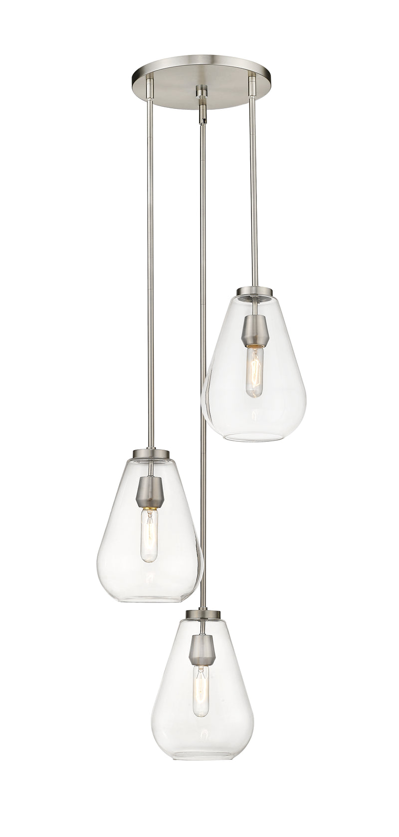 Ayra 3 Light 18" Pendant in Brushed Nickel