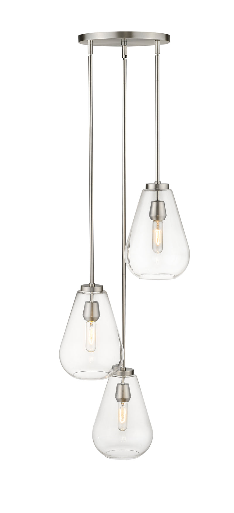 Ayra 3 Light 18" Pendant in Brushed Nickel
