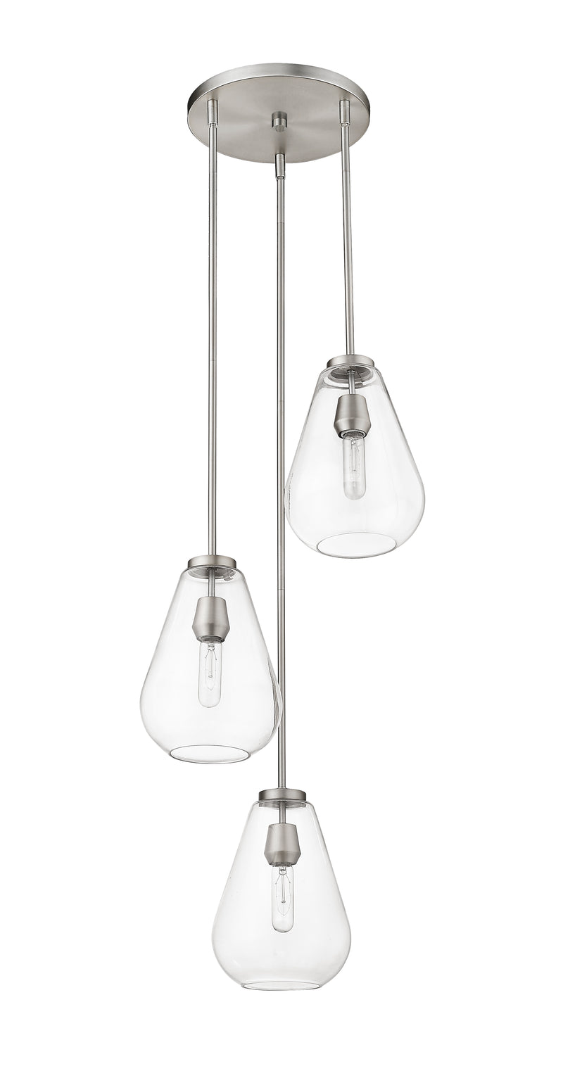 Ayra 3 Light 18" Pendant in Brushed Nickel
