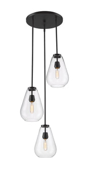 Ayra 3 Light 18" Pendant in Matte Black