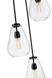 Ayra 3 Light 18" Pendant in Matte Black
