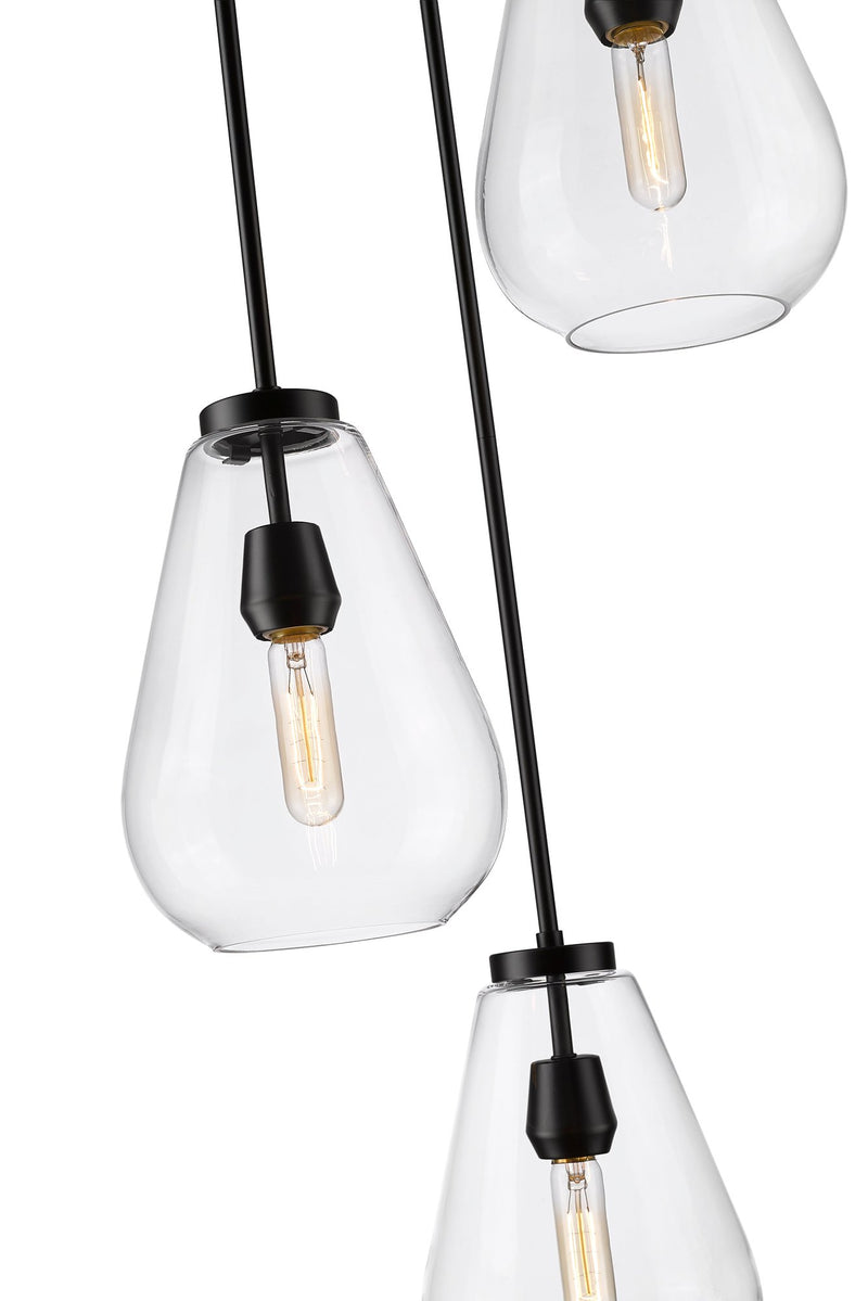 Ayra 3 Light 18" Pendant in Matte Black