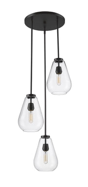 Ayra 3 Light 18" Pendant in Matte Black