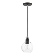 Downtown Sphere Mini Pendant in Black with Brushed Nickel Accents