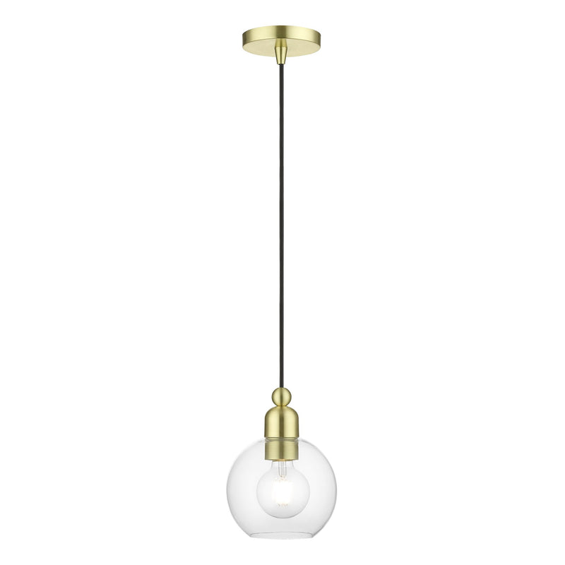 Downtown Sphere Mini Pendant in Satin Brass
