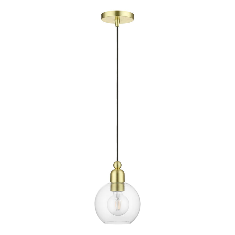 Downtown Sphere Mini Pendant in Satin Brass