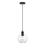 Downtown Sphere Pendant in Black with Brushed Nickel Accents