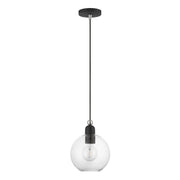 Downtown Sphere Pendant in Black with Brushed Nickel Accents