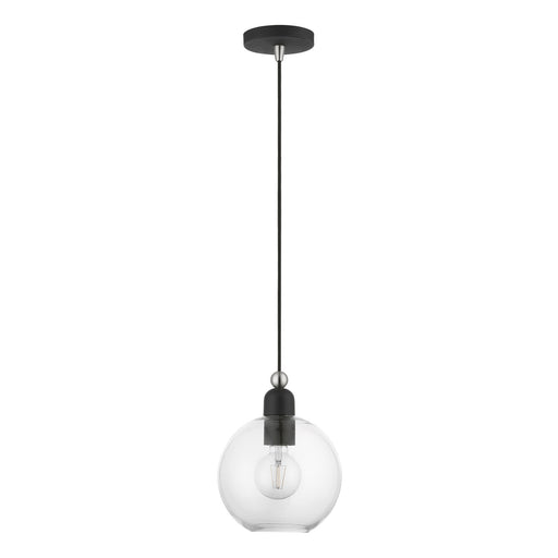 Downtown Sphere Pendant in Black with Brushed Nickel Accents