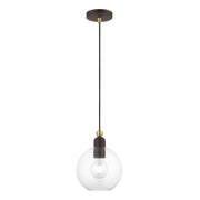 Downtown Sphere Pendant in Bronze with Antique Brass Accents