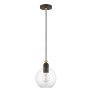 Downtown Sphere Pendant in Bronze with Antique Brass Accents