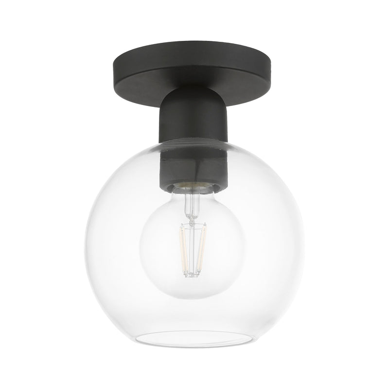 Downtown Sphere Semi-Flush Mount in Black