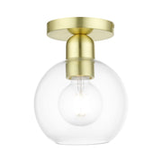 Downtown Sphere Semi-Flush Mount in Satin Brass