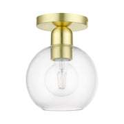 Downtown Sphere Semi-Flush Mount in Satin Brass