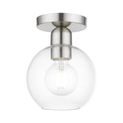 Downtown Sphere Semi-Flush Mount in Brushed Nickel