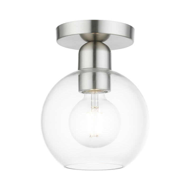 Downtown Sphere Semi-Flush Mount in Brushed Nickel