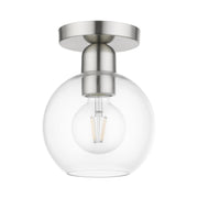 Downtown Sphere Semi-Flush Mount in Brushed Nickel