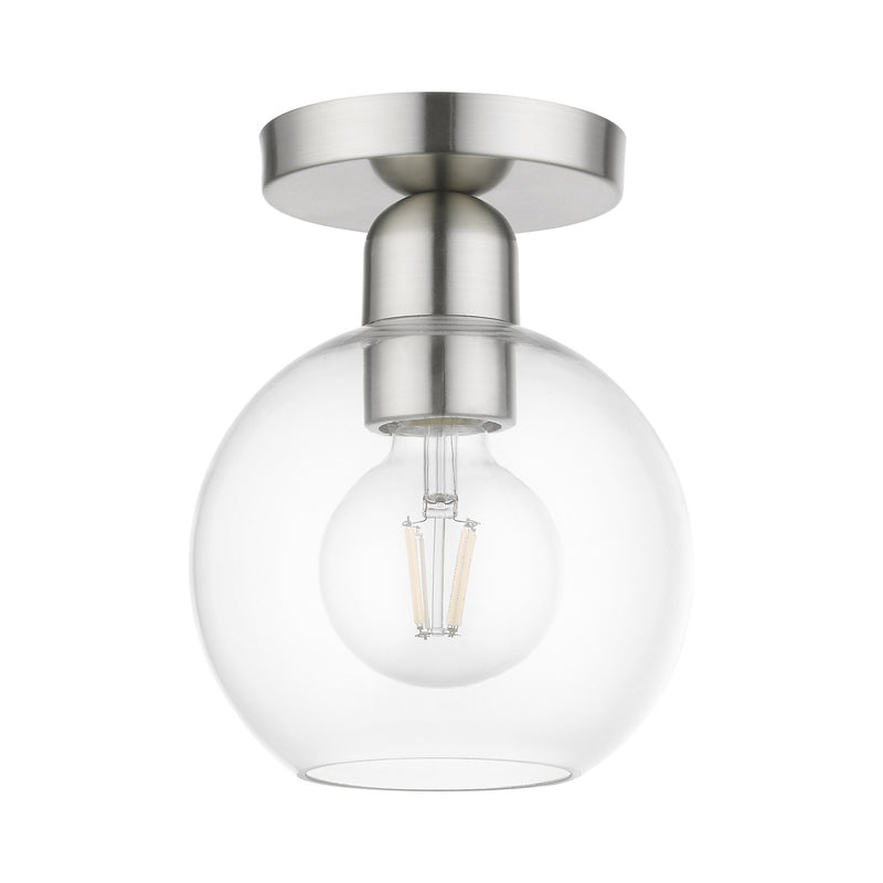 Downtown Sphere Semi-Flush Mount in Brushed Nickel