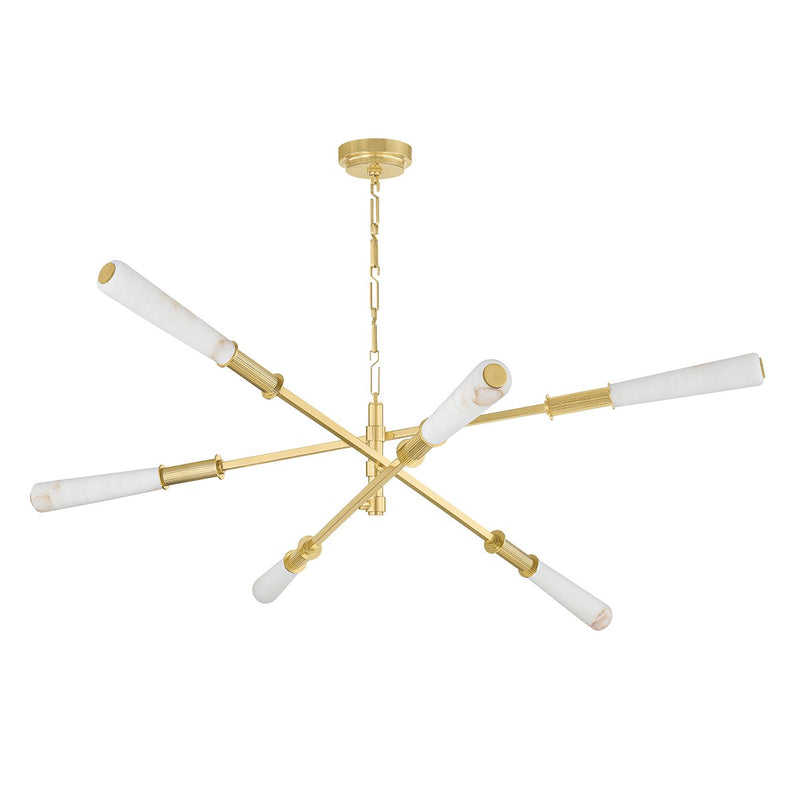 Dashiell 6-Light 60" Chandelier in Vintage Polished Brass