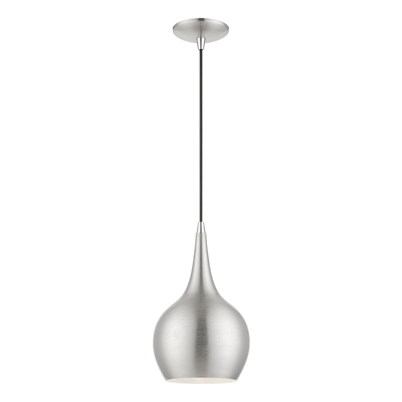Andes Mini Pendant in Brushed Nickel with Polished Chrome Accents