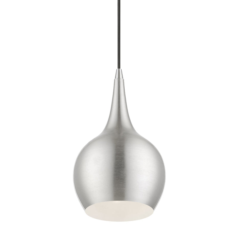Andes Mini Pendant in Brushed Nickel with Polished Chrome Accents