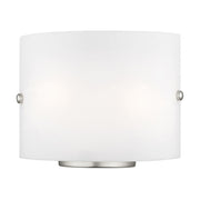 2-Light ADA Half Cylinder Wall Sconce in Brushed Nickel