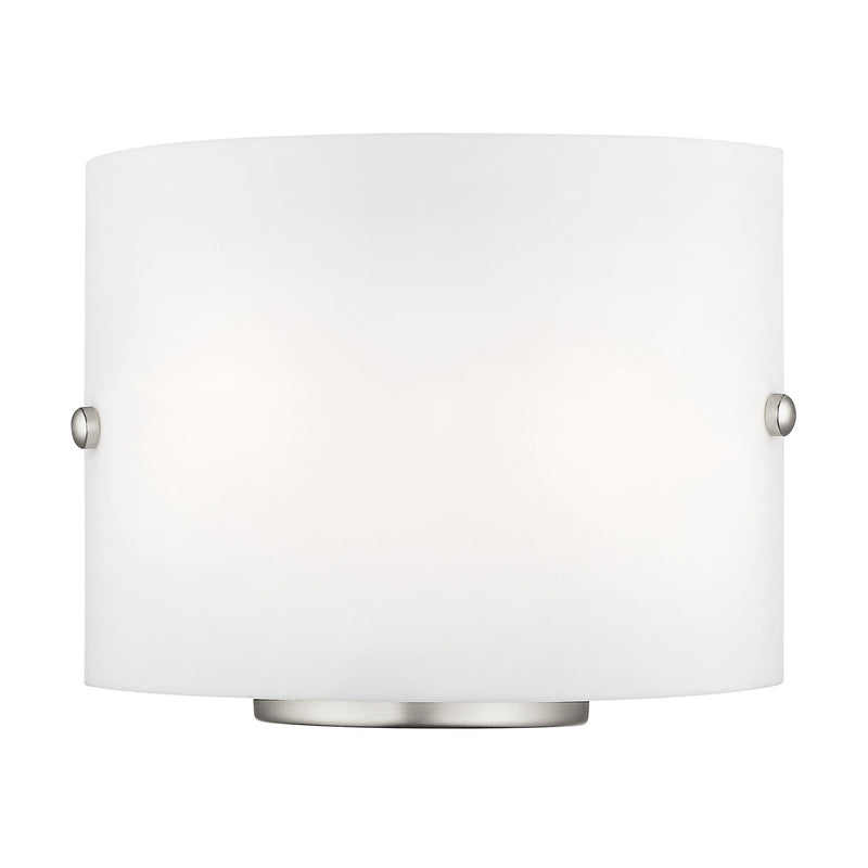 2-Light ADA Half Cylinder Wall Sconce in Brushed Nickel