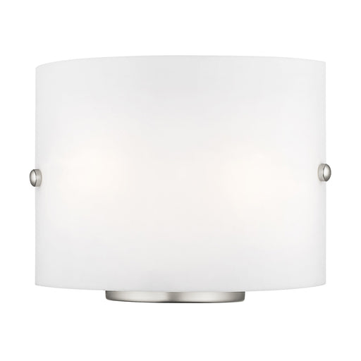 2-Light ADA Half Cylinder Wall Sconce in Brushed Nickel