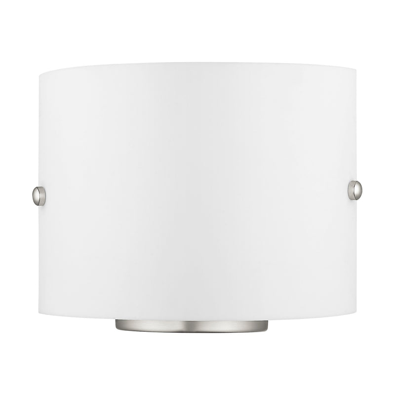 2-Light ADA Half Cylinder Wall Sconce in Brushed Nickel