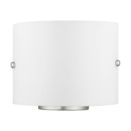 2-Light ADA Half Cylinder Wall Sconce in Brushed Nickel