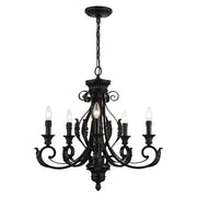 Valencia 5-Light Chandelier in Shiny Black