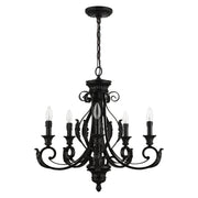 Valencia 5-Light Chandelier in Shiny Black