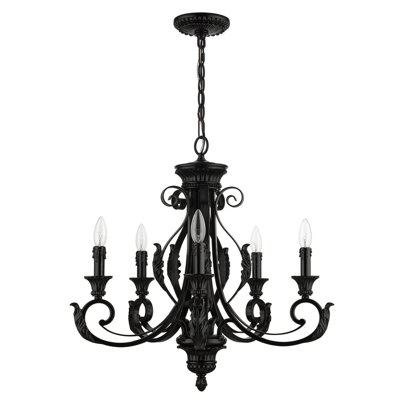 Valencia 5-Light Chandelier in Shiny Black