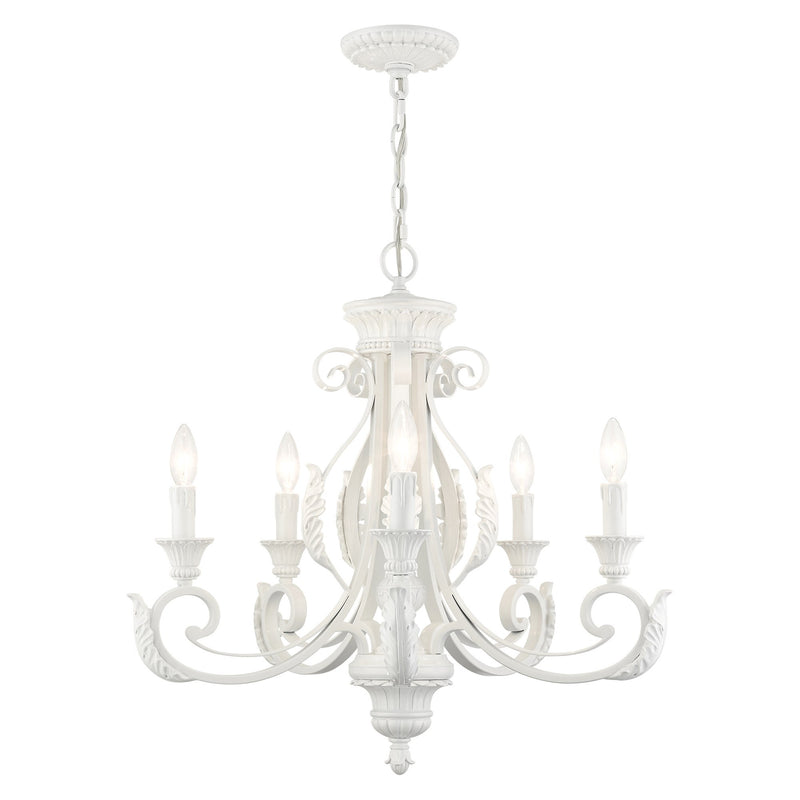 Valencia 5-Light Chandelier in Shiny White