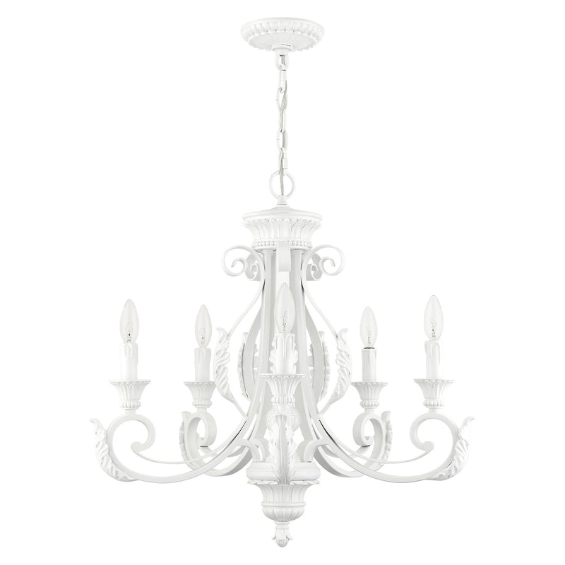 Valencia 5-Light Chandelier in Shiny White