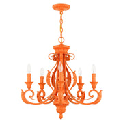 Valencia 5-Light Chandelier in Shiny Orange