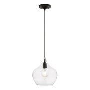 Aldrich 9.75" Pendant in Black with Brushed Nickel Accents