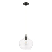 Aldrich 9.75" Pendant in Black with Brushed Nickel Accents